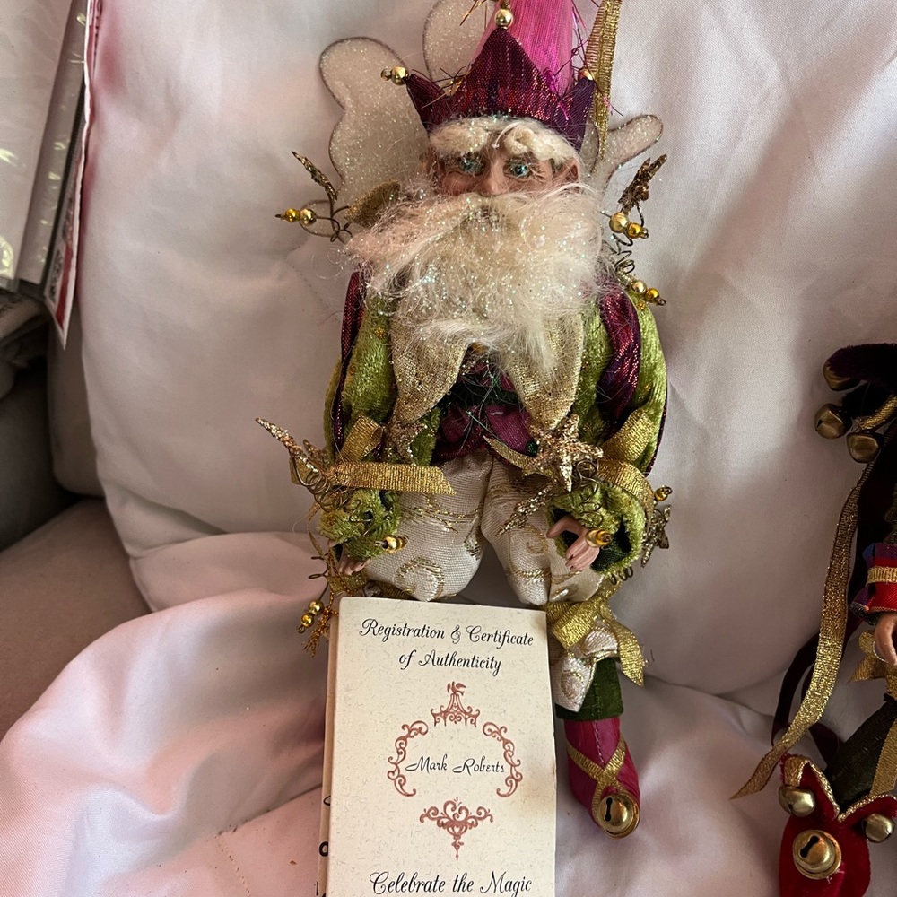 Mark Roberts Festive Fairy Figurine - Pink and Green